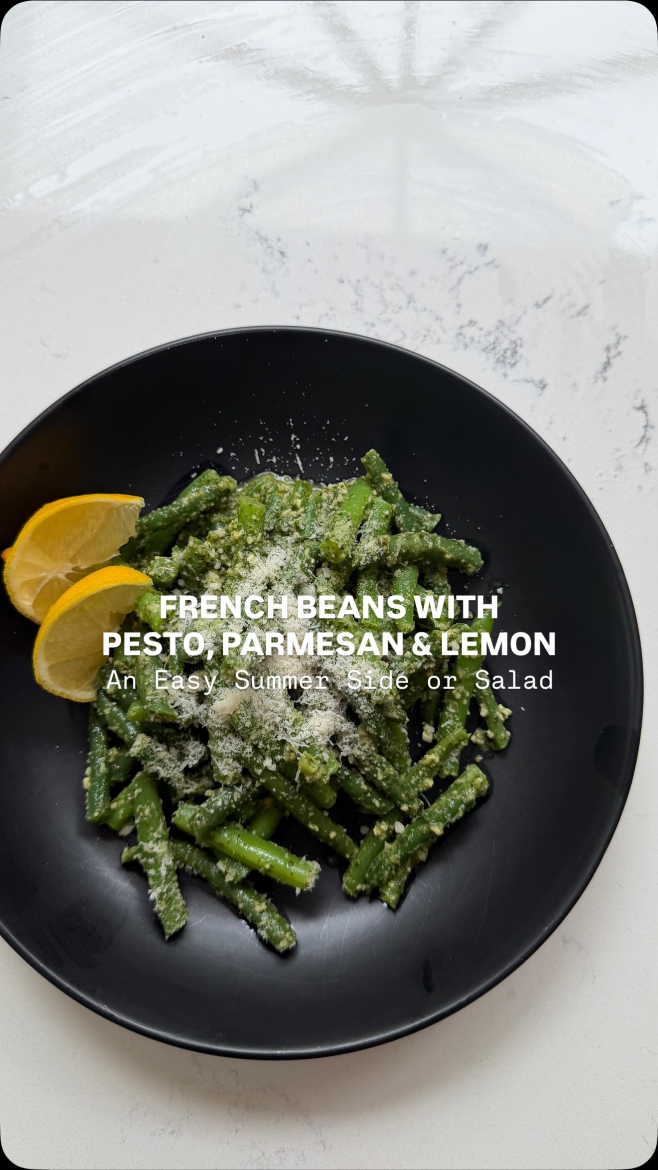 French beans with pesto